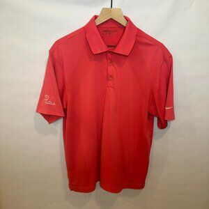 Nike golf Dri-Fit performance polo salmon pink M Ohio Prestwick country club